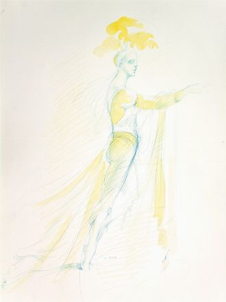  Anna Anni  (Marradi, 1926 - Firenze, 2011) : Tre bozzetti per costumi teatrali.  - Auction Prints and Drawings - Libreria Antiquaria Gonnelli - Casa d'Aste - Gonnelli Casa d'Aste