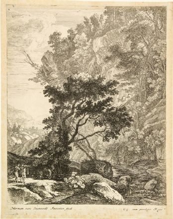  Herman (van) Swanevelt  (Woerden,  - Parigi, 1655) : Due paesaggi. (1) La Grande Cascade. (2) La Montagne.  - Asta Stampe e Disegni - Libreria Antiquaria Gonnelli - Casa d'Aste - Gonnelli Casa d'Aste