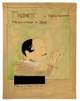 Bozzetto inedito per copertina Marinetti di Enrico Cavacchioli.