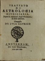 Trattato di astrologia giudiciaria, sopra la nativit degli huomini e delle donne.