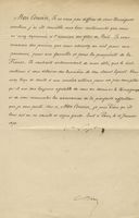 Lettera con firma autografa inviata al cardinale Mertel.