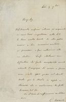 Lettera autografa firmata inviata al Cavalier Visone, Intendente di Casale.