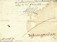 Documento firmato da Luigi XIV (firma di segretario).