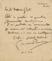 Lettera autografa firmata inviata al Sig.r Gigli.