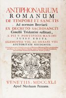 Antiphonarium romanum de tempore et sanctis, ad norman breviarii ex decreto sacrosancti Concilii Tridentini restituti...