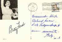 Firme autografe di Mamie Doud Eisenhower (cartolina con busta), Lilian Carter (su cartolina), Betty Ford (su cartolina), Barbara Bush (breve lettera dattiloscritta con firma autografa e con busta e cartolina).