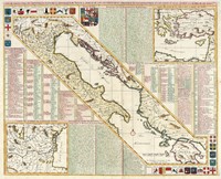 Carte de geographie des differents etats de la Republique de Venise, l'abreg de son gouvernement politique et ecclesiastique, et les etats o elle a port la gloire de ses armes.