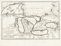 Carte des Lacs du Canada. Dressee sur les Manuscrits du Depost des Cartes, Plans et Journaux de la Marine et sur le Journal du RP. De Charlevoix.