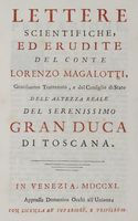 Lettere del conte Lorenzo Magalotti gentiluomo fiorentino...