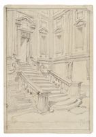 La scalinata della Biblioteca Laurenziana a Firenze.