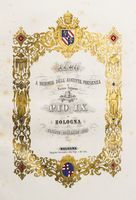 Albo a memoria dell'augusta presenza di Nostro Signore Pio 9. in Bologna l'estate dell'anno 1857.