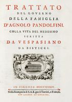 Trattato del governo della famiglia. Colla vita del medesimo scritta da Vespasiano da Bisticci.