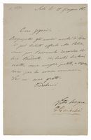 Lettera con firma autografa inviata al Signor Figari.
