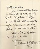 Lettera autografa firmata inviata a William Dunn.