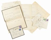 Insieme di 9 lettere (5 autografe e 4 dattiloscritte con firma e note autografe) e 1 telegramma inviati al Commendator Carlo Corradini.
