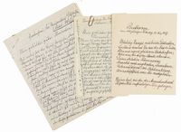 Insieme di 7 lettere autografe firmate e 8 brani poetici (7 autografi firmati, 1 dattiloscritto) inviati alla Signorina Edwige Hausser, Firenze.