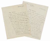 2 lettere autografe firmate inviate alla scultrice e poetessa Marguerite Bavier-Chauffour Chaplin.