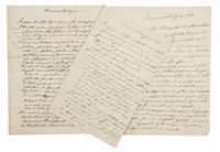 Insieme di 3 lettere autografe firmate inviate alla contessa Carlotta Callori di Vignale.