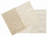 Insieme di 4 lettere autografe firmate inviate alla contessa Carlotta Callori di Vignale.