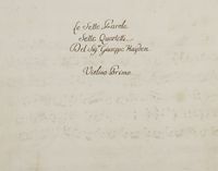 Le Sette Parole / Sette Quartetti / Del Sig.r Giuseppe Hayden.