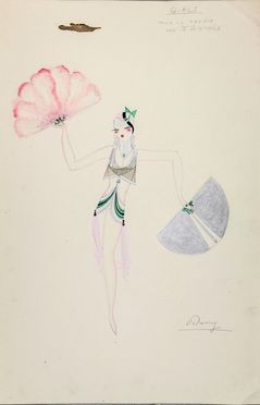  L. Dany Barry  (Francia,  - 1937) : Girls pour la feerie des eventails.  - Asta Stampe e Disegni - Libreria Antiquaria Gonnelli - Casa d'Aste - Gonnelli Casa d'Aste