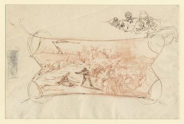  Domenico Morelli  (Napoli, 1826 - 1901) : Scena di battaglia (Studio per una decorazionè).  - Asta Stampe e Disegni - Libreria Antiquaria Gonnelli - Casa d'Aste - Gonnelli Casa d'Aste