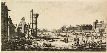  Jacques Callot  (Nancy, 1592 - 1635) : Veduta del Louvre.  - Asta Stampe e Disegni - Libreria Antiquaria Gonnelli - Casa d'Aste - Gonnelli Casa d'Aste