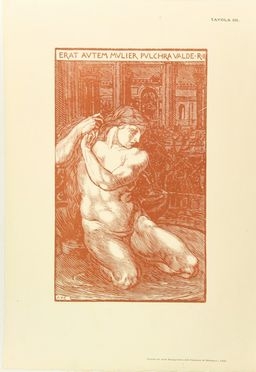 Adolfo De Carolis  (Montefiore dell'Aso, 1874 - Roma, 1928) : Betsabea.  - Asta Stampe e Disegni - Libreria Antiquaria Gonnelli - Casa d'Aste - Gonnelli Casa d'Aste