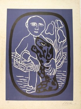  Giuseppe Viviani  (Agnano, 1898 - Pisa, 1965) : Il cane nero.  - Asta Stampe e Disegni - Libreria Antiquaria Gonnelli - Casa d'Aste - Gonnelli Casa d'Aste