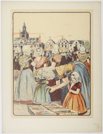 Fernand Piet, Jeanne Granès : Un marchè en Zelande. L'aieule.  - Auction Timed Auction: Prints & drawings - Libreria Antiquaria Gonnelli - Casa d'Aste - Gonnelli Casa d'Aste