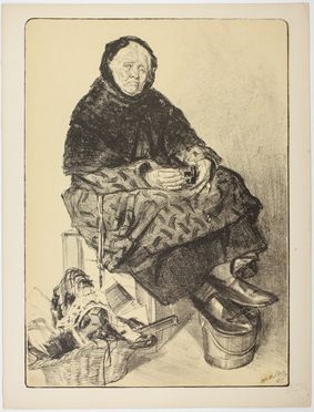  Lucien Simon  (Paris, 1861 - 1945), Jules (detto Louis Malteste) Malteste  (Chartres, 1862 - Paris, 1928) : Les marguielleurs. Marchand de lacets.  - Asta Asta a tempo: Stampe & disegni - Libreria Antiquaria Gonnelli - Casa d'Aste - Gonnelli Casa d'Aste