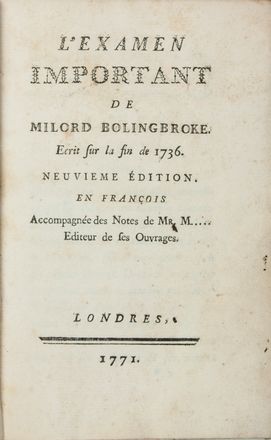  Voltaire Fran�ois-Marie Arouet (de) : Recueil de quelques pi&eacute;ces nouvelles en vers et en prose, &eacute;chapp&eacute; du porte-feuille...  - Asta Manoscritti, Libri, Autografi, Stampe & Disegni - Libreria Antiquaria Gonnelli - Casa d'Aste - Gonnelli Casa d'Aste