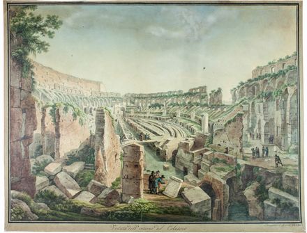  Simone Pomardi  (Monte Porzio, 1760 - Roma, 1830) : Veduta del Colosseo. Veduta dell'interno del Colosseo.  - Asta Manoscritti, Libri, Autografi, Stampe & Disegni - Libreria Antiquaria Gonnelli - Casa d'Aste - Gonnelli Casa d'Aste