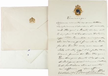  Benedictus [papa XV] : Raccolta di 26 lettere autografe firmate.  - Asta Manoscritti, Libri, Autografi, Stampe & Disegni - Libreria Antiquaria Gonnelli - Casa d'Aste - Gonnelli Casa d'Aste