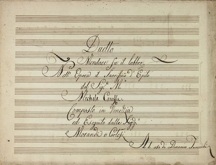  Paisiello Giovanni : Aria eseguita dal 'jeune israelite' dal 2. act de Sa&uuml;l.  - Asta Manoscritti, Libri, Autografi, Stampe & Disegni - Libreria Antiquaria Gonnelli - Casa d'Aste - Gonnelli Casa d'Aste