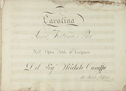  Paisiello Giovanni : Aria eseguita dal 'jeune israelite' dal 2. act de Sa&uuml;l.  - Asta Manoscritti, Libri, Autografi, Stampe & Disegni - Libreria Antiquaria Gonnelli - Casa d'Aste - Gonnelli Casa d'Aste