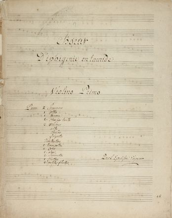  Paisiello Giovanni : Aria eseguita dal 'jeune israelite' dal 2. act de Sa&uuml;l.  - Asta Manoscritti, Libri, Autografi, Stampe & Disegni - Libreria Antiquaria Gonnelli - Casa d'Aste - Gonnelli Casa d'Aste