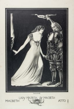  Alberto Martini  (Oderzo, 1876 - Milano, 1954) : Lady Macbeth & Macbeth. Macbeth Atto I.  - Asta Manoscritti, Libri, Autografi, Stampe & Disegni - Libreria Antiquaria Gonnelli - Casa d'Aste - Gonnelli Casa d'Aste