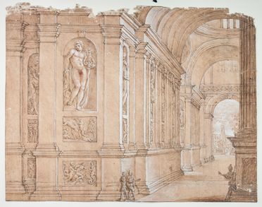 Ferdinando Galli Bibiena  (Bologna, 1657 - 1743) [attribuito a] : Studio di scenografia architettonica.  - Asta Manoscritti, Libri, Autografi, Stampe & Disegni - Libreria Antiquaria Gonnelli - Casa d'Aste - Gonnelli Casa d'Aste