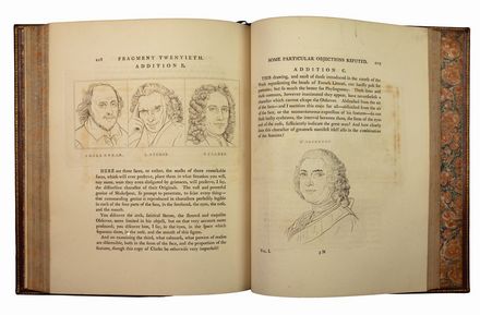  Lavater Johann Caspar : Essays on Physiognomy, designed to promote the Knowledge and Love of Mankind [...]. Volume I (-III part II). Psichiatria - Psicologia, Medicina, Zoologia, Figurato, Medicina, Scienze naturali, Collezionismo e Bibiografia  William Blake  (Londra, 1757 - Londra, 1827), Johann Heinrich Fssli  (Zurigo, 1741 - Putney Hill, Londra, 1841), Thomas Holloway  - Auction Books, Prints and Drawings - Libreria Antiquaria Gonnelli - Casa d'Aste - Gonnelli Casa d'Aste