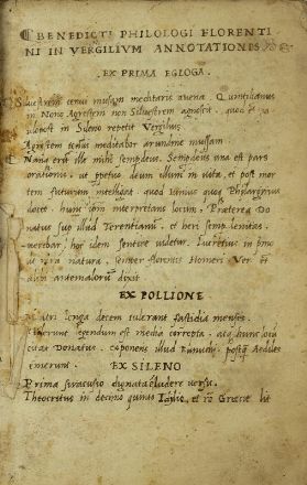  Vergilius Maro Publius : Bucolica, Georgica, Aeneis cum Servii Commentariis accuratissime emendatis...  Maurus Honoratus Servius, Giovanni Battista Cipelli, Aelius Donatus, Cristoforo Landino, Giovanni Andrea Valvassori (detto il Guadagnino)  - Asta Libri, Grafica - Libreria Antiquaria Gonnelli - Casa d'Aste - Gonnelli Casa d'Aste