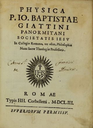  Giattini Giovanni Battista : Physica.  - Asta Libri, Grafica - Libreria Antiquaria Gonnelli - Casa d'Aste - Gonnelli Casa d'Aste