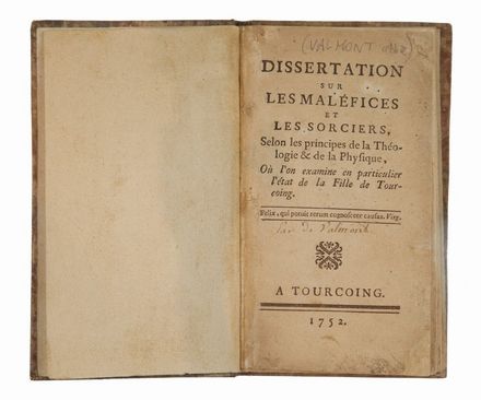  De Valmont : Dissertation sur les Maléfices et les sorciers...  - Asta Libri, Grafica - Libreria Antiquaria Gonnelli - Casa d'Aste - Gonnelli Casa d'Aste