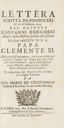  Tournon Charles Thomas Maillard (de) : Relazione del viaggio dall'Isola di Tenariff nelle Canarie fino à Pondisceri nella costa di Coromandel...  Giovanni Borghesi  - Asta Libri, Grafica - Libreria Antiquaria Gonnelli - Casa d'Aste - Gonnelli Casa d'Aste