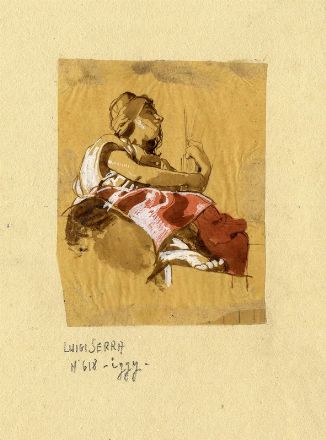  Luigi Serra  (Bologna, 1846 - 1888) : Studi e schizzi diversi.  - Asta Libri, Grafica - Libreria Antiquaria Gonnelli - Casa d'Aste - Gonnelli Casa d'Aste