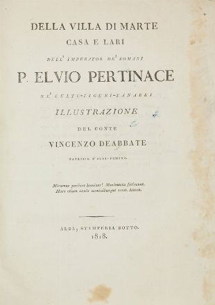 Deabbate Vincenzo : Studi geniali [...] Volume primo (-secondo).  - Asta Libri, Grafica - Libreria Antiquaria Gonnelli - Casa d'Aste - Gonnelli Casa d'Aste