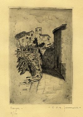  Raoul Dal Molin Ferenzona  (Firenze, 1879 - Milano, 1946) : Due incisioni. Ghivizzano (Garfagnana). Barga.  - Asta Libri, Grafica - Libreria Antiquaria Gonnelli - Casa d'Aste - Gonnelli Casa d'Aste