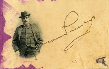  Puccini Giacomo : Firma autografa su cartolina non viaggiata.  - Asta Libri, Grafica - Libreria Antiquaria Gonnelli - Casa d'Aste - Gonnelli Casa d'Aste