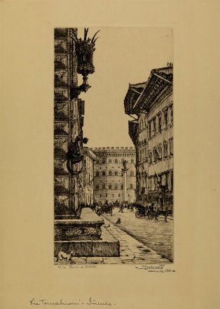  Antonio Carbonati  (Mantova, 1893 - Roma, 1956) : 4 vedute di Firenze in rare prove d'artista.  - Asta Libri, Grafica - Libreria Antiquaria Gonnelli - Casa d'Aste - Gonnelli Casa d'Aste