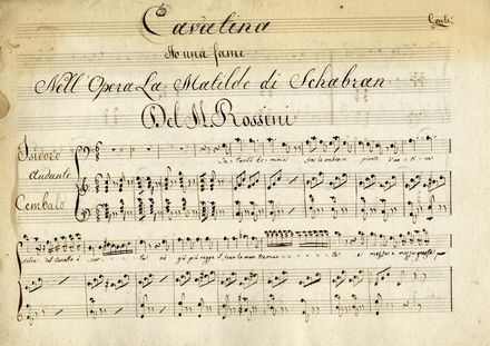  Rossini Gioachino : Scena e Duetto / Bell'imago degli Dei / Nella Grand'Opera La Semiramide. Musica, Musica, Teatro, Spettacolo  - Auction Books, Prints and Drawings - Libreria Antiquaria Gonnelli - Casa d'Aste - Gonnelli Casa d'Aste
